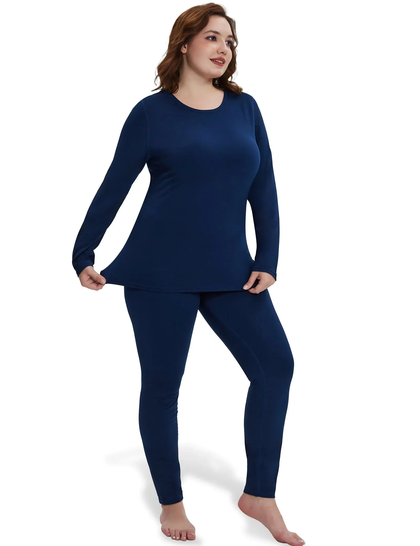 Solid Fleece Thermal Underwear Basic Emboitement