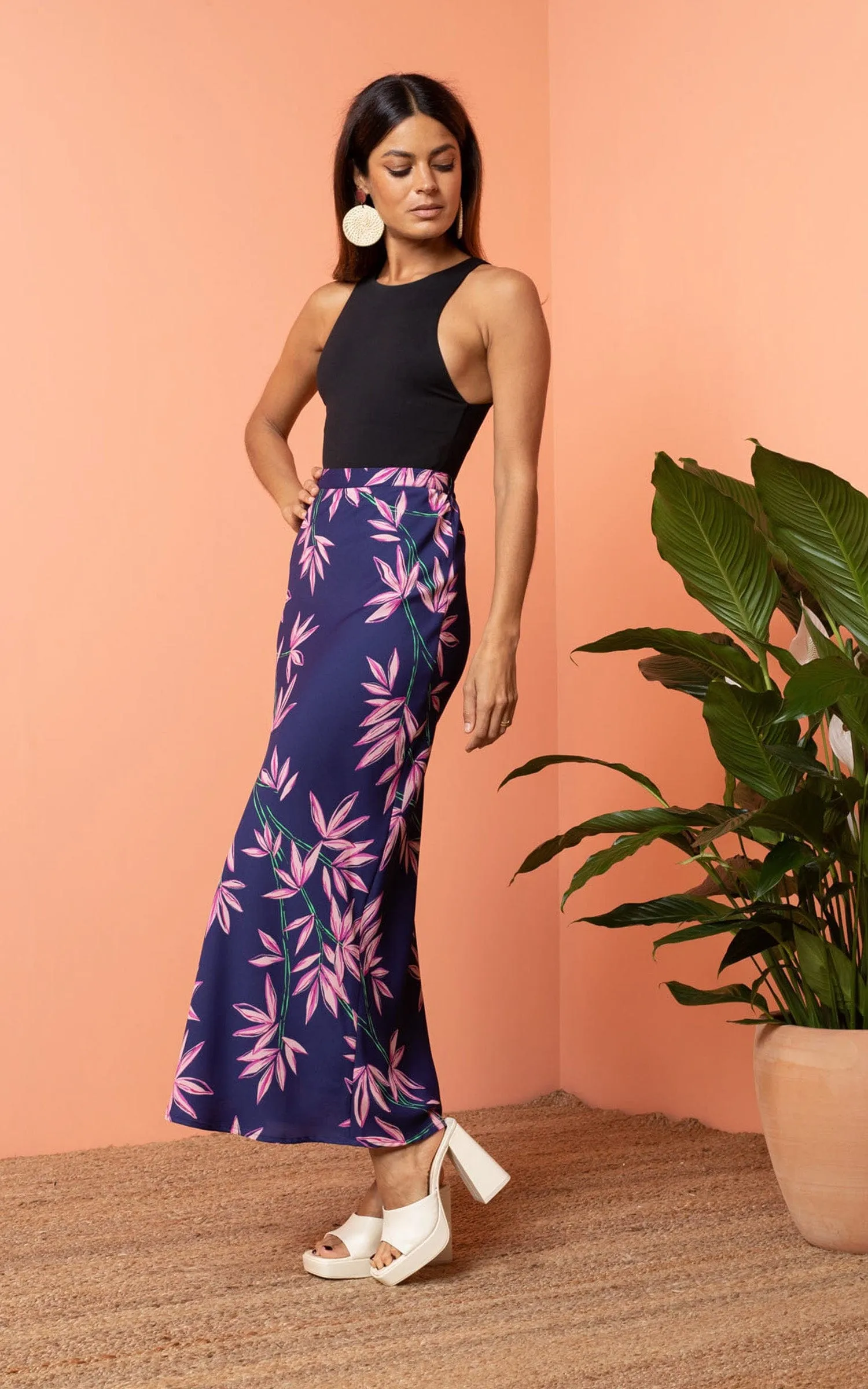 Sophie Skirt in Bamboo Navy Base