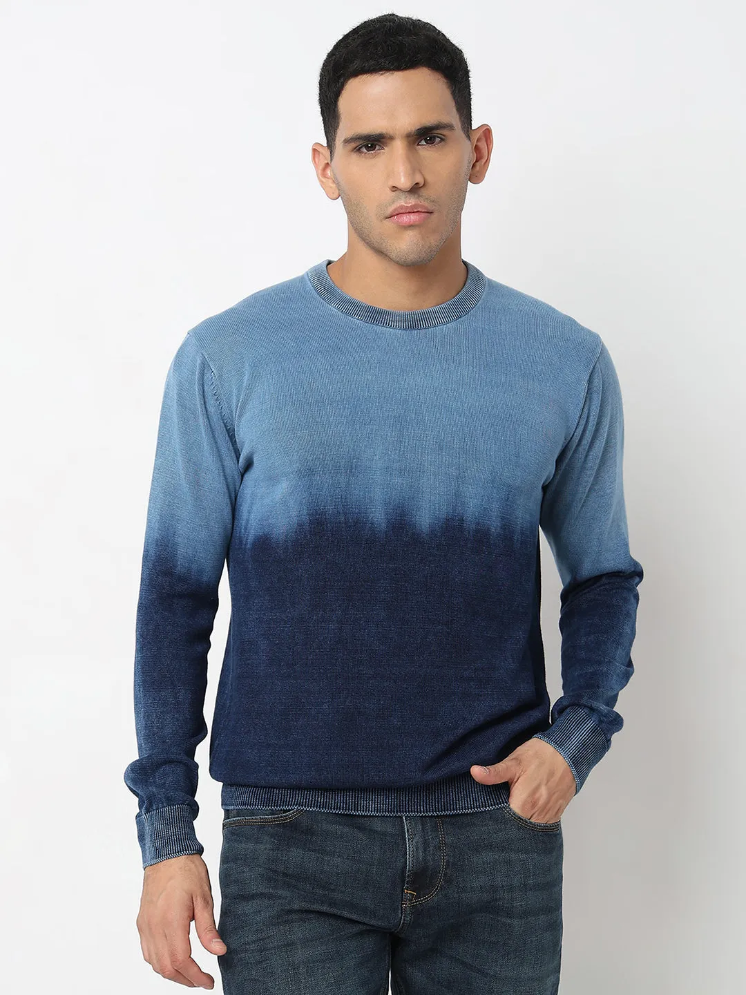 Spykar Tie Dye Cotton Pullover Sweater