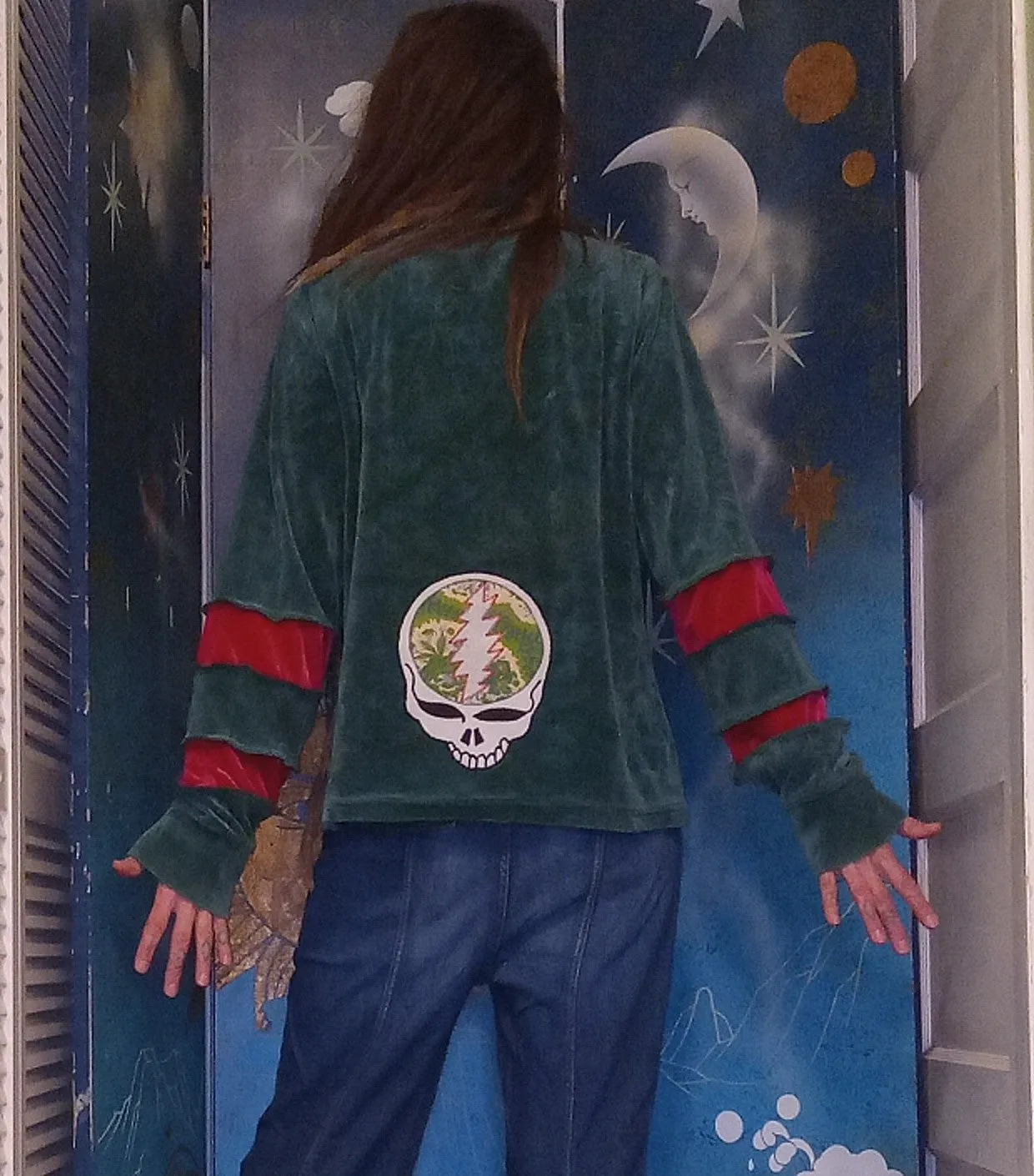 Steal Your Mistletoe Eco Velour Grateful Dead Holiday Track Jacket with Pockets