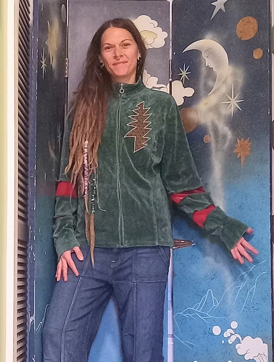 Steal Your Mistletoe Eco Velour Grateful Dead Holiday Track Jacket with Pockets