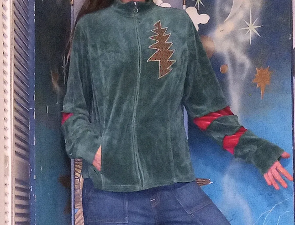 Steal Your Mistletoe Eco Velour Grateful Dead Holiday Track Jacket with Pockets