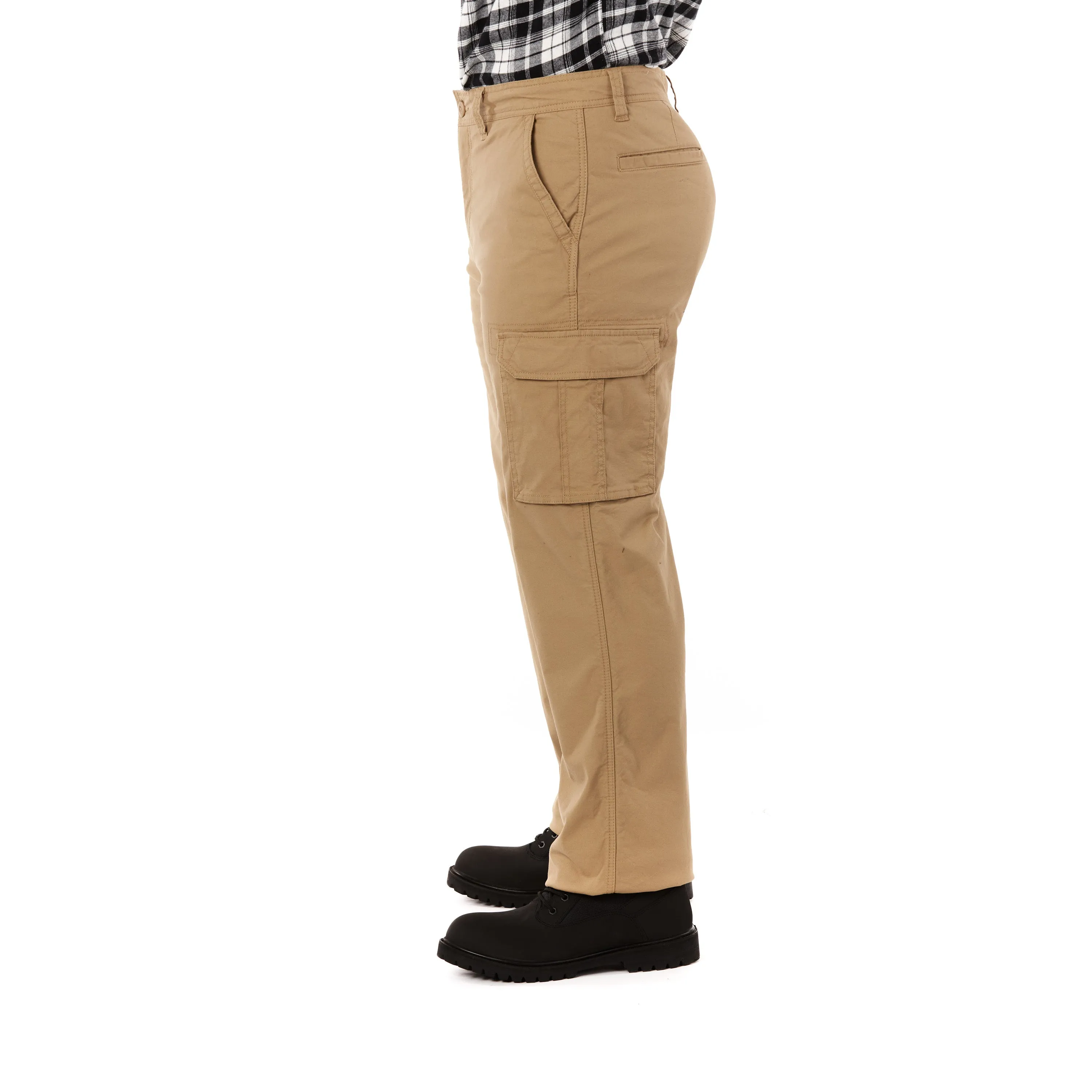 STRETCH FLEECE-LINED CANVAS CARGO PANT