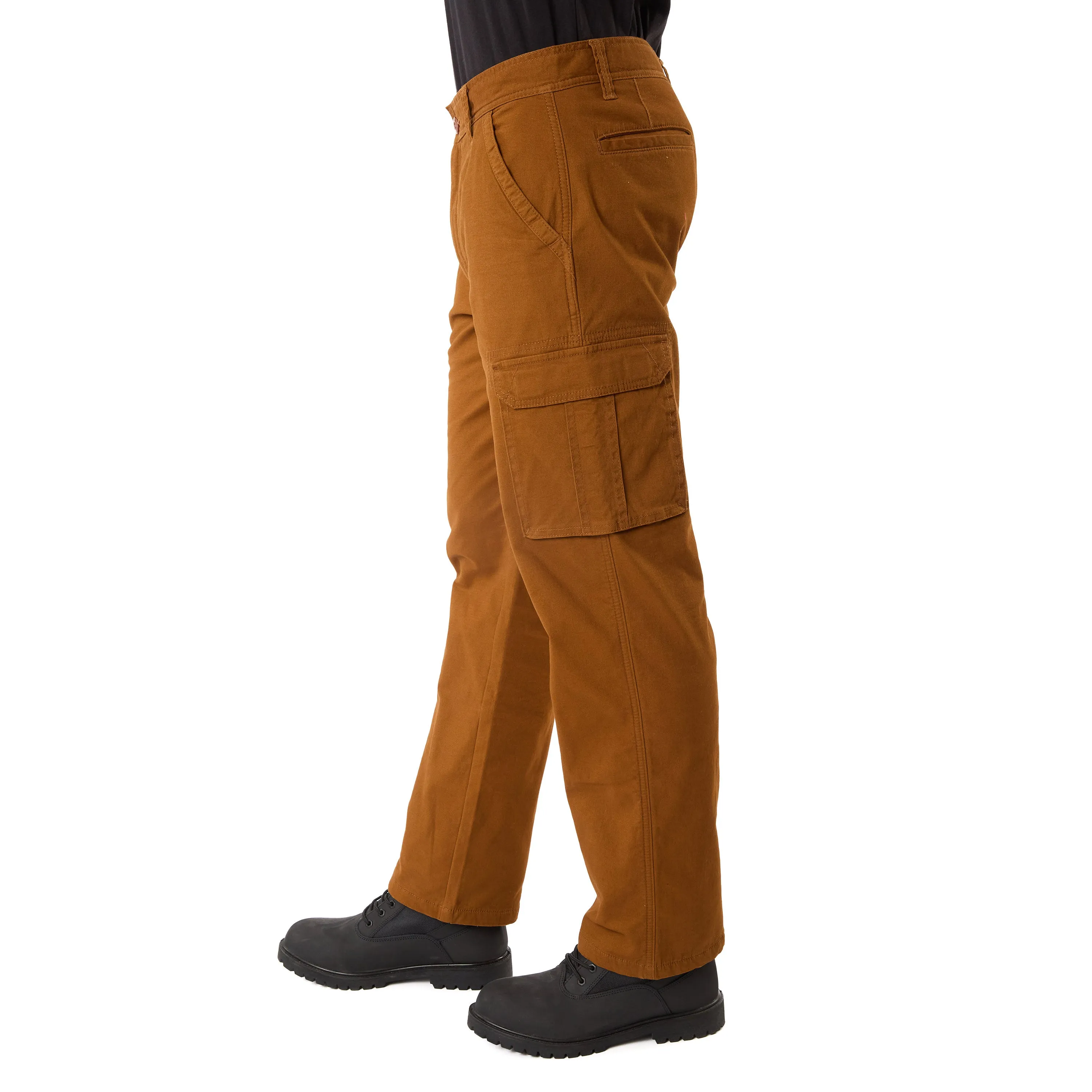 STRETCH FLEECE-LINED CANVAS CARGO PANT