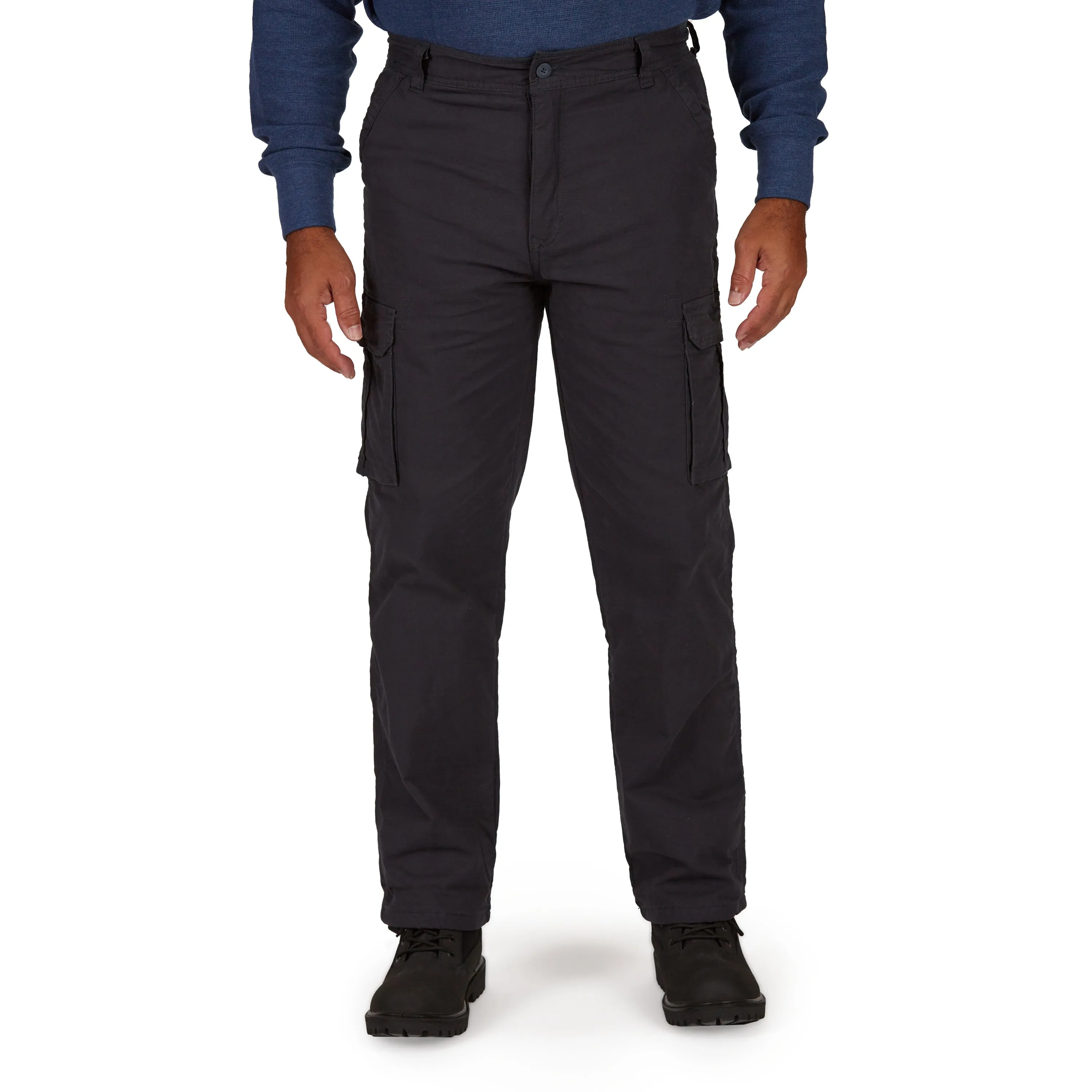 STRETCH FLEECE-LINED CANVAS CARGO PANT