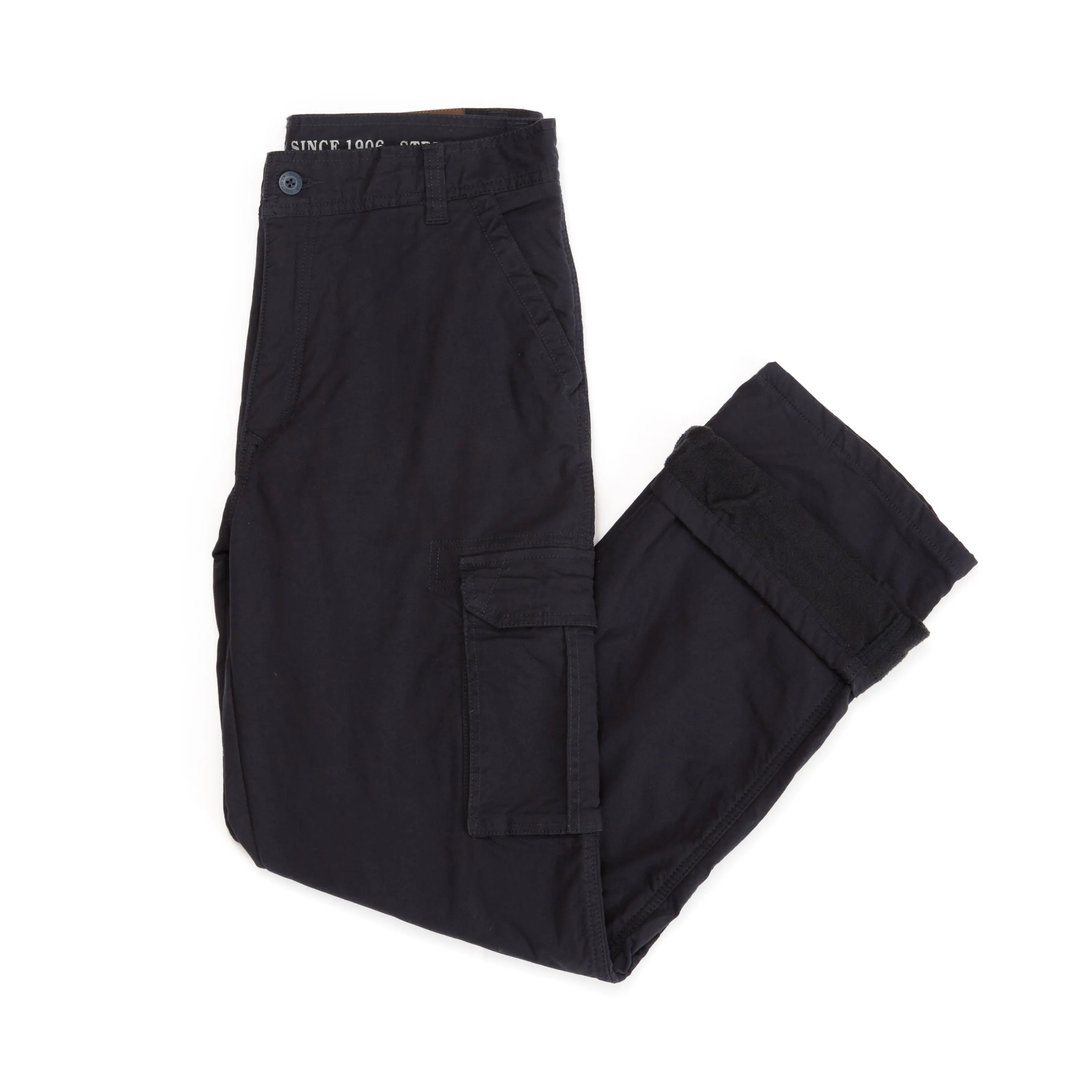 STRETCH FLEECE-LINED CANVAS CARGO PANT