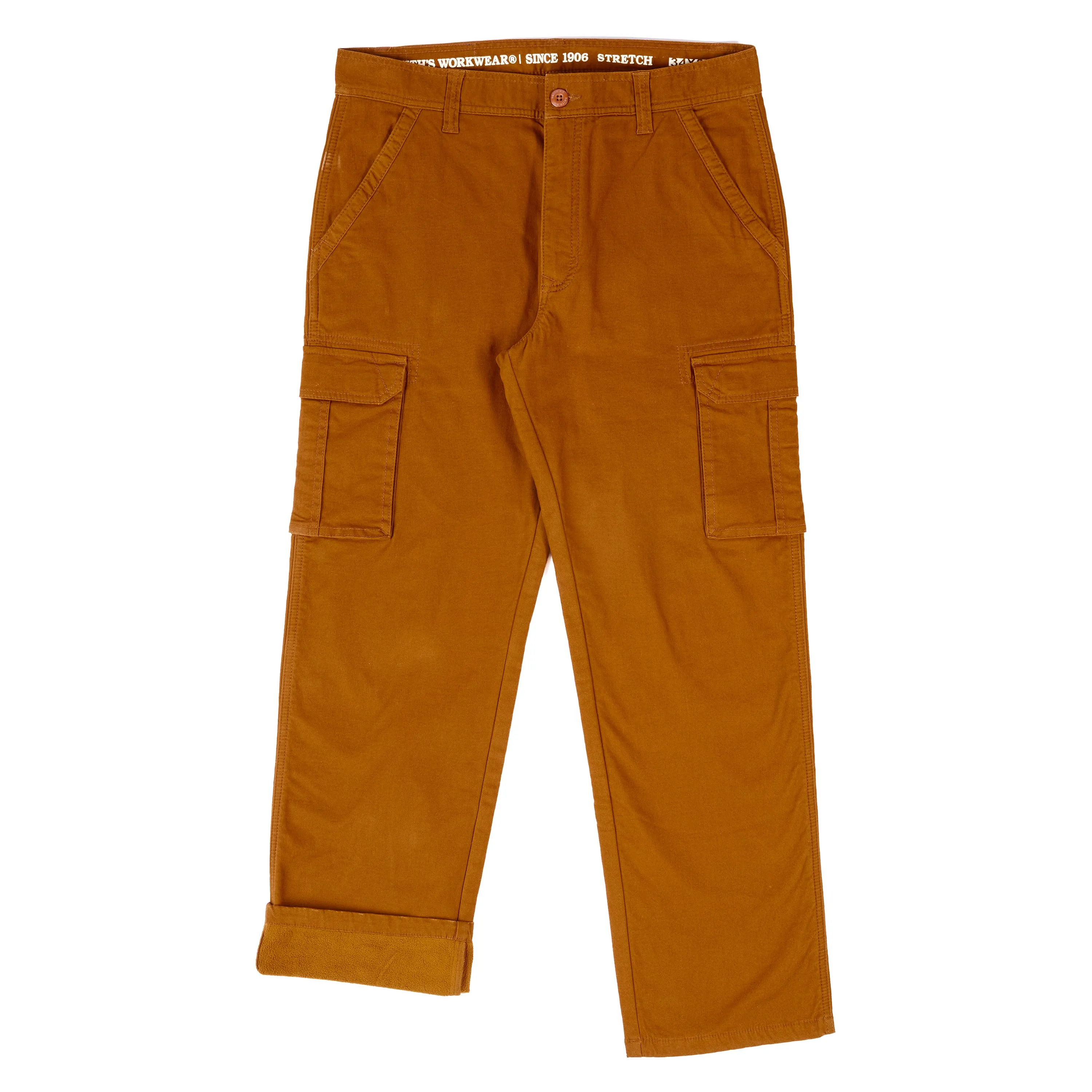 STRETCH FLEECE-LINED CANVAS CARGO PANT