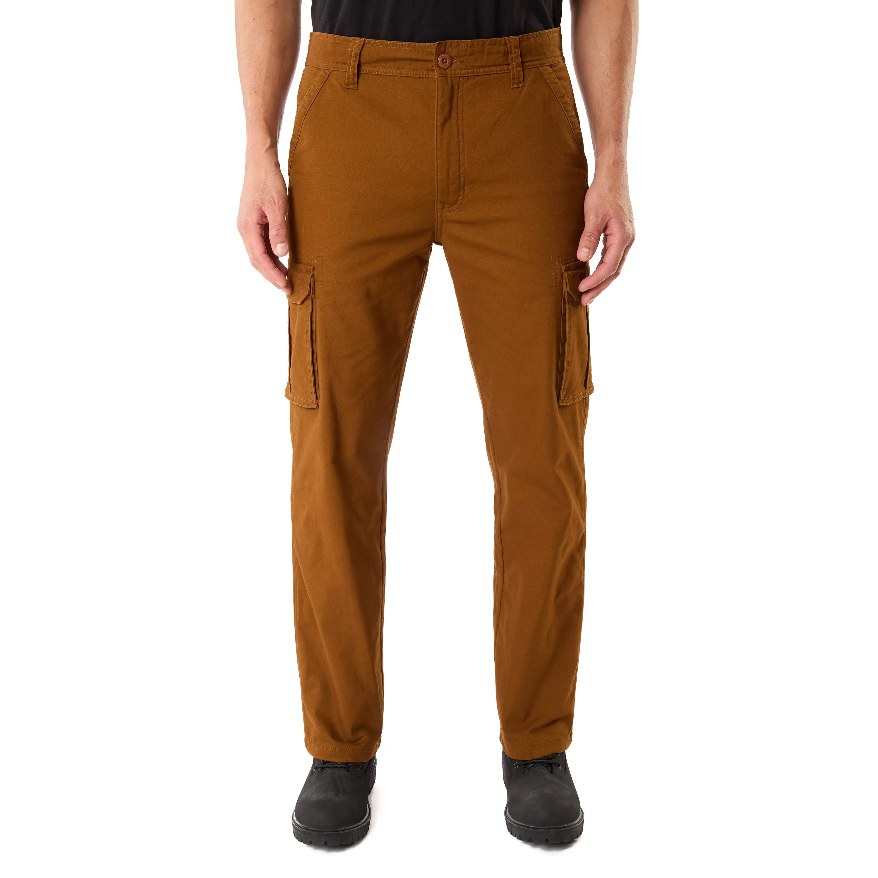 STRETCH FLEECE-LINED CANVAS CARGO PANT