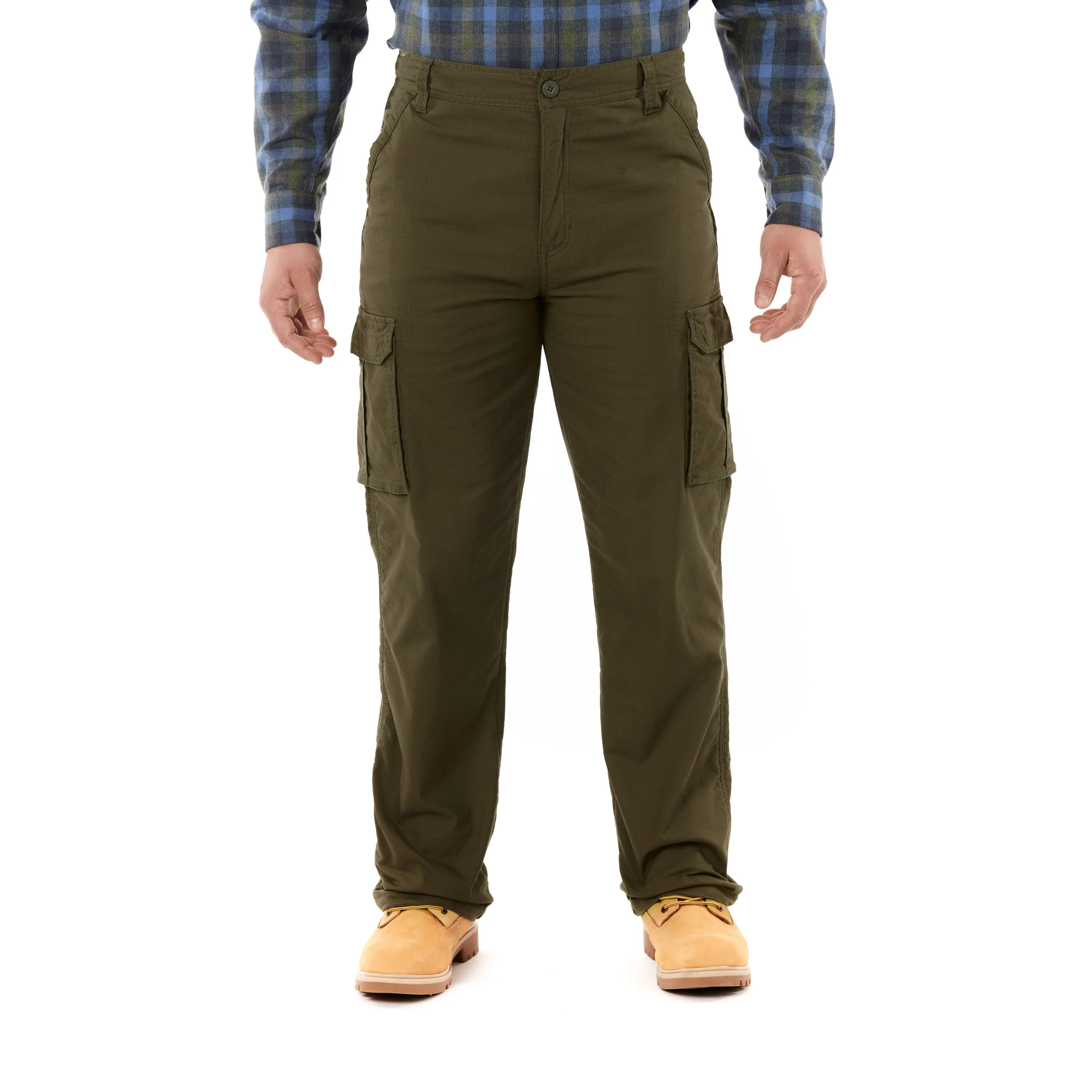 STRETCH FLEECE-LINED CANVAS CARGO PANT