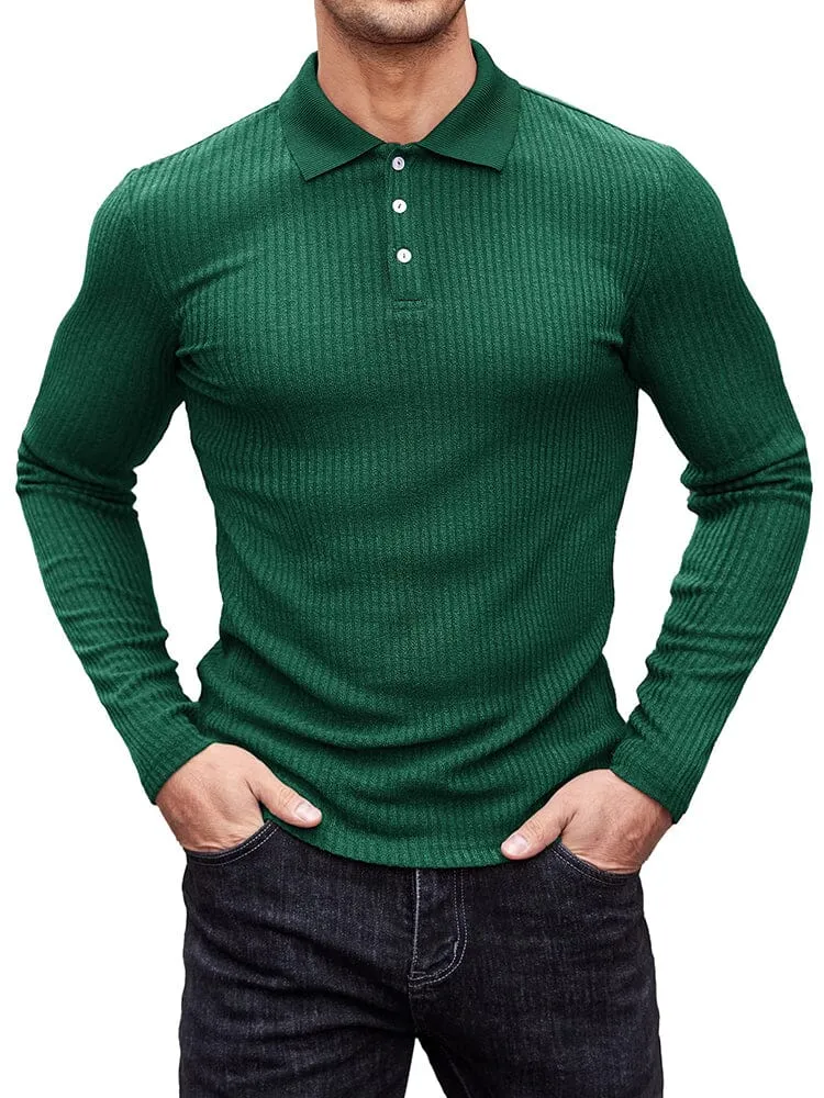 Stretchy Slim Fit Knit Polo Shirt (US Only)