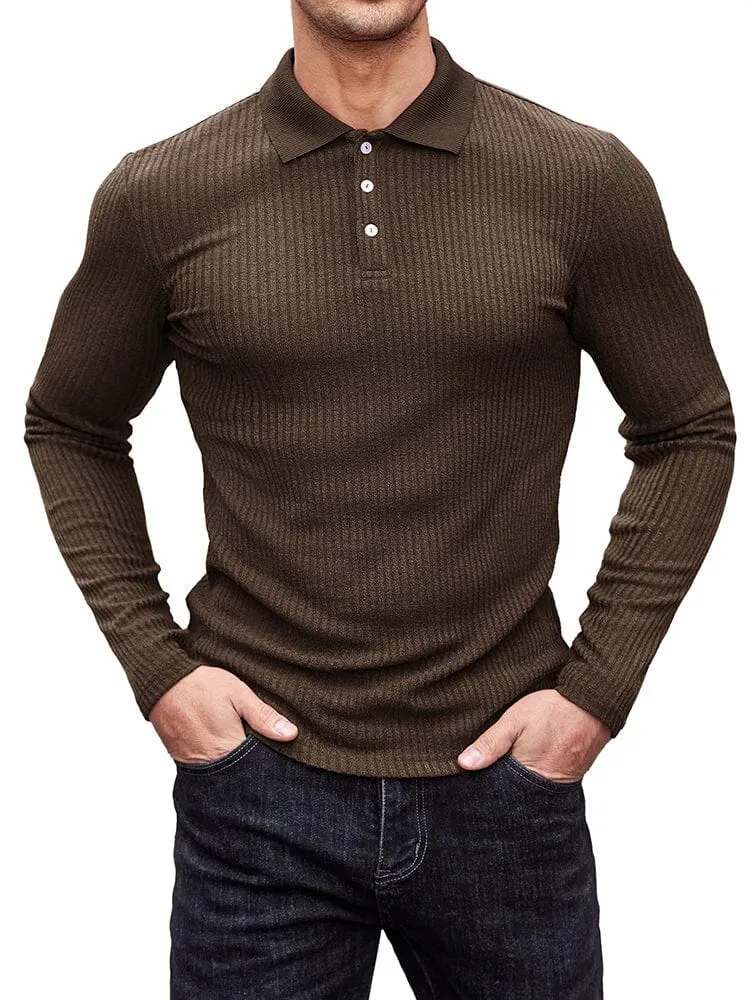 Stretchy Slim Fit Knit Polo Shirt (US Only)