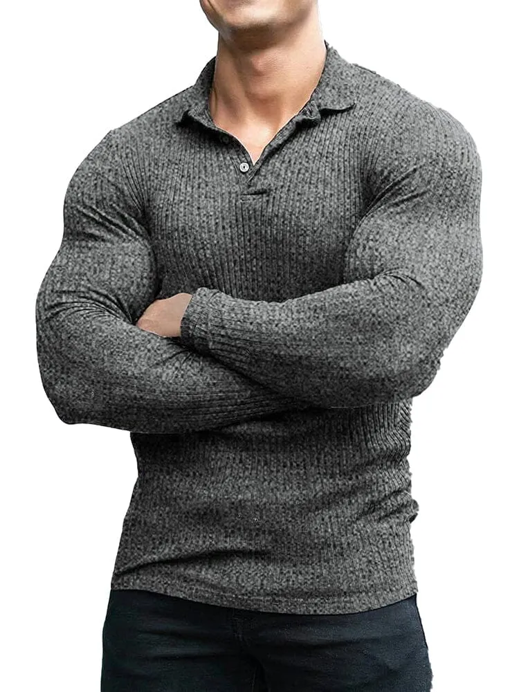 Stretchy Slim Fit Knit Polo Shirt (US Only)