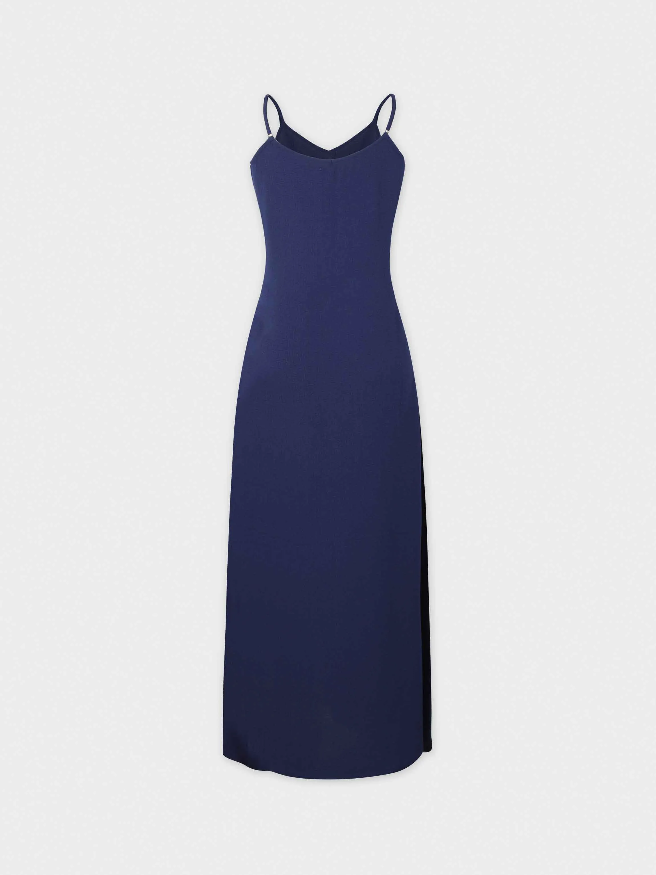 Textured Slip Dress-Navy