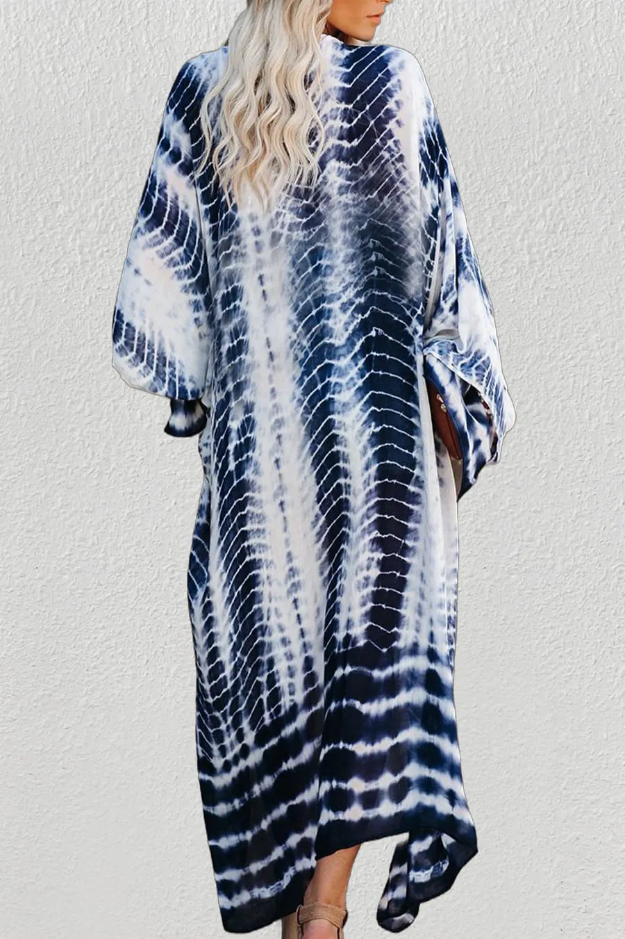 Tie Dye kimono cardigan womens Long Sleeve Dress