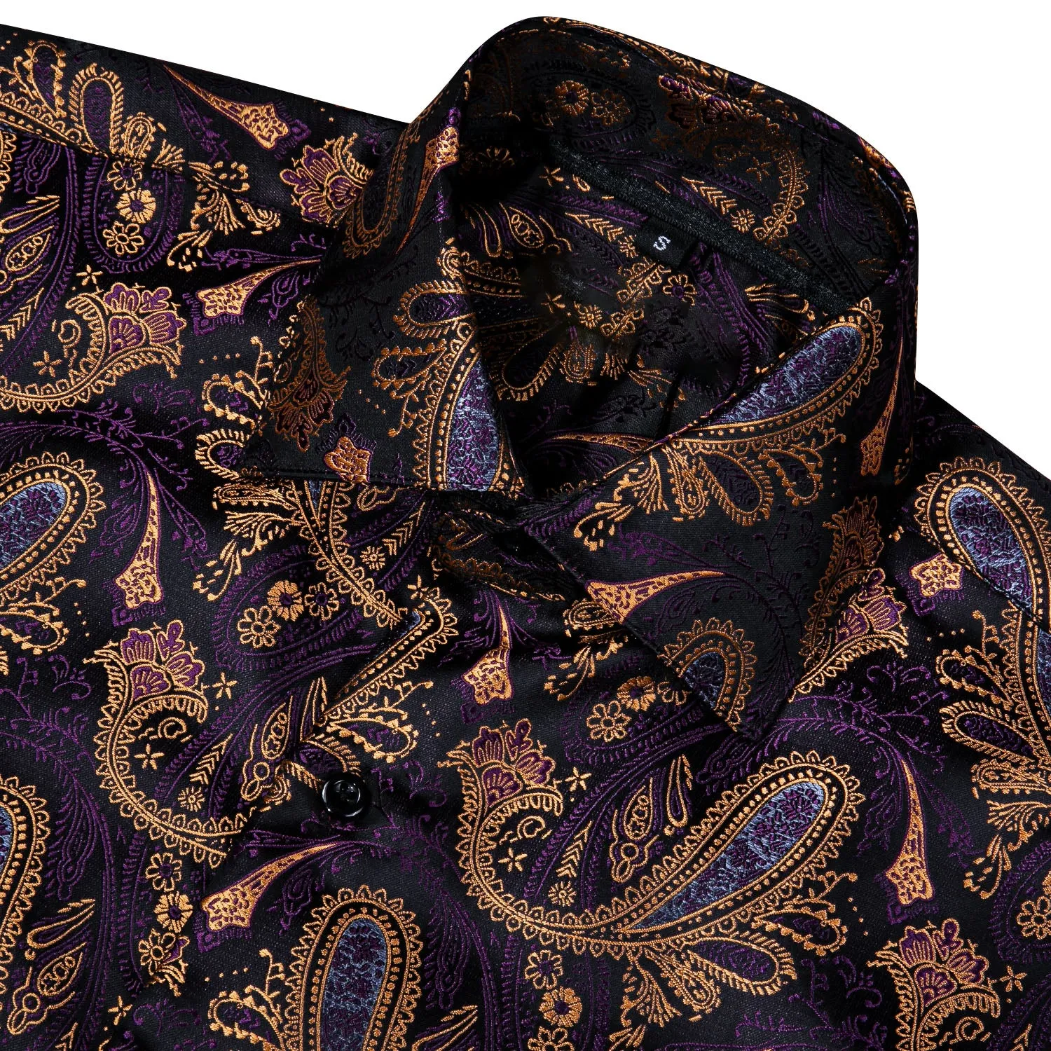 Ties2you Luxury Purple Brown Paisley Silk Men's Shirt