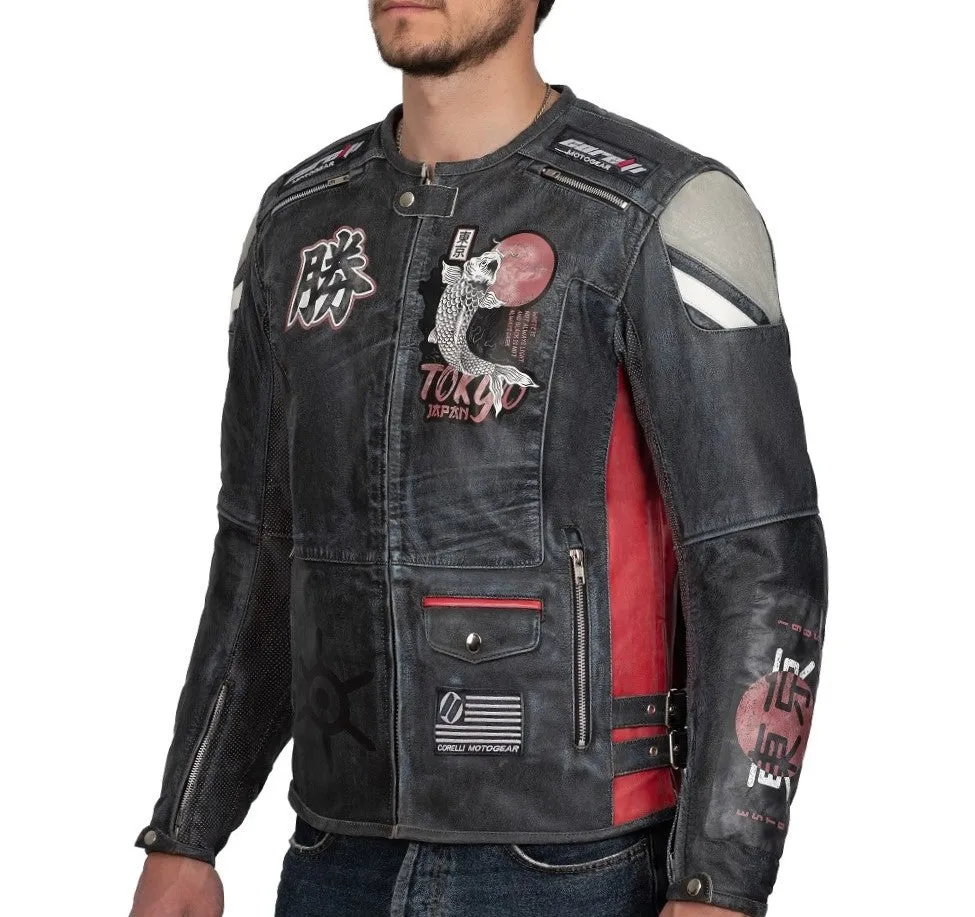 TOKYO VINTAGE FULLY-PROTECTED BIKER LEATHER JACKET