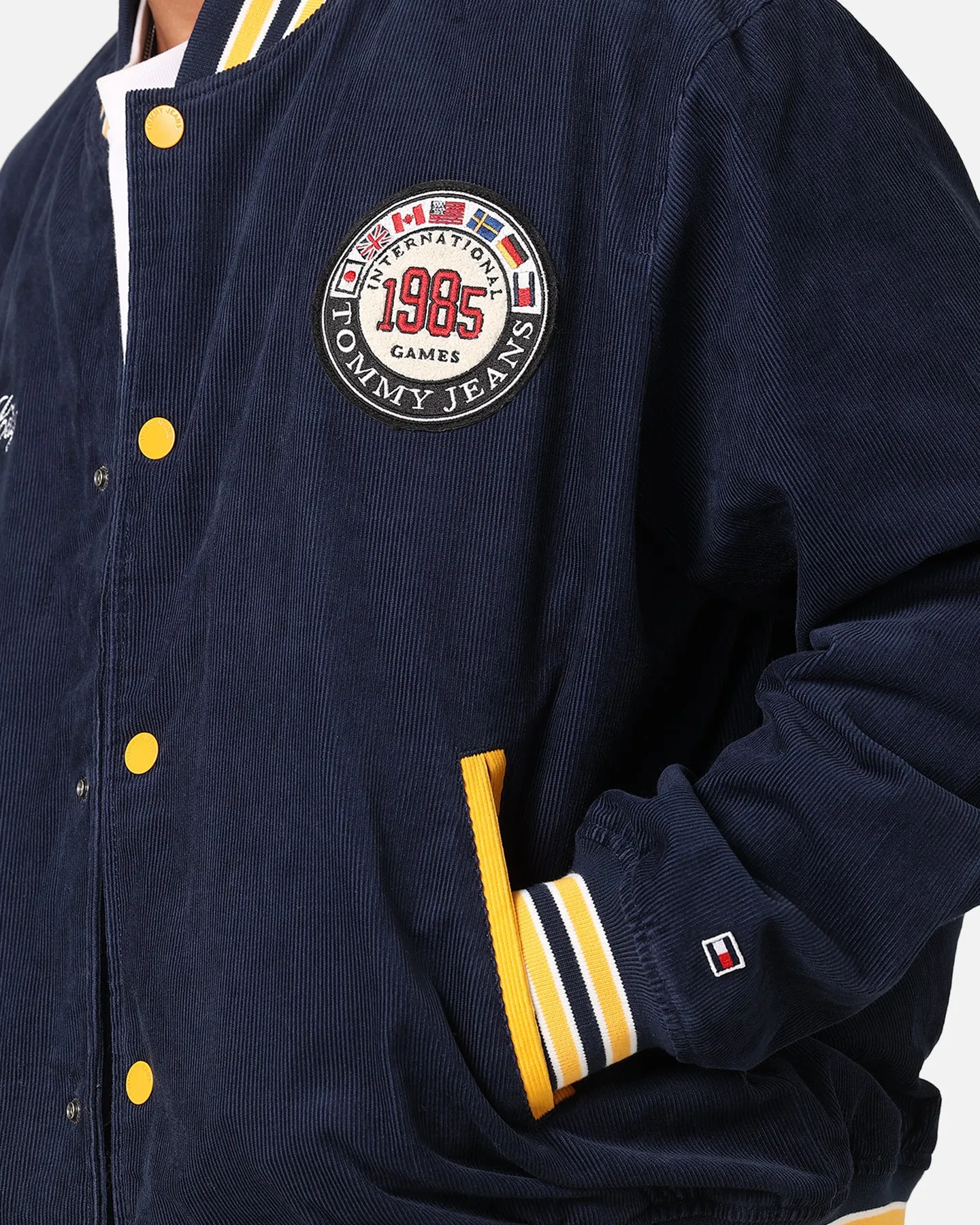 Tommy Jeans TJU Archive Corduroy Games Varisty Jacket Twilight Indigo