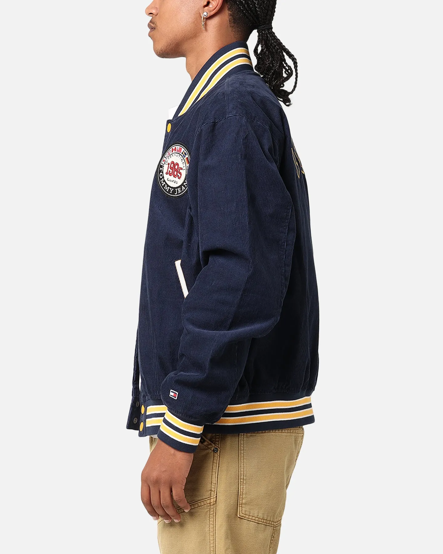 Tommy Jeans TJU Archive Corduroy Games Varisty Jacket Twilight Indigo