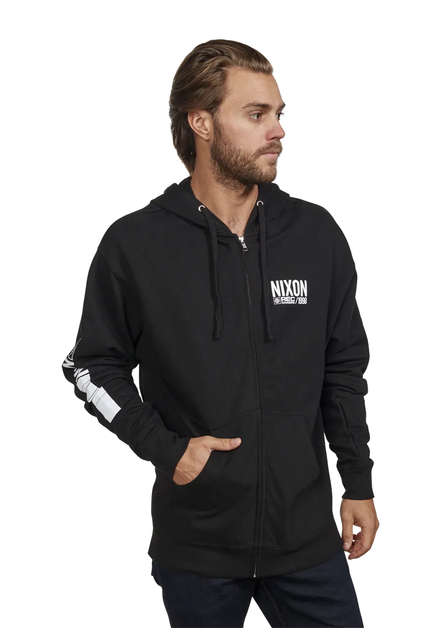 Track Zip Hoodie - Black / White