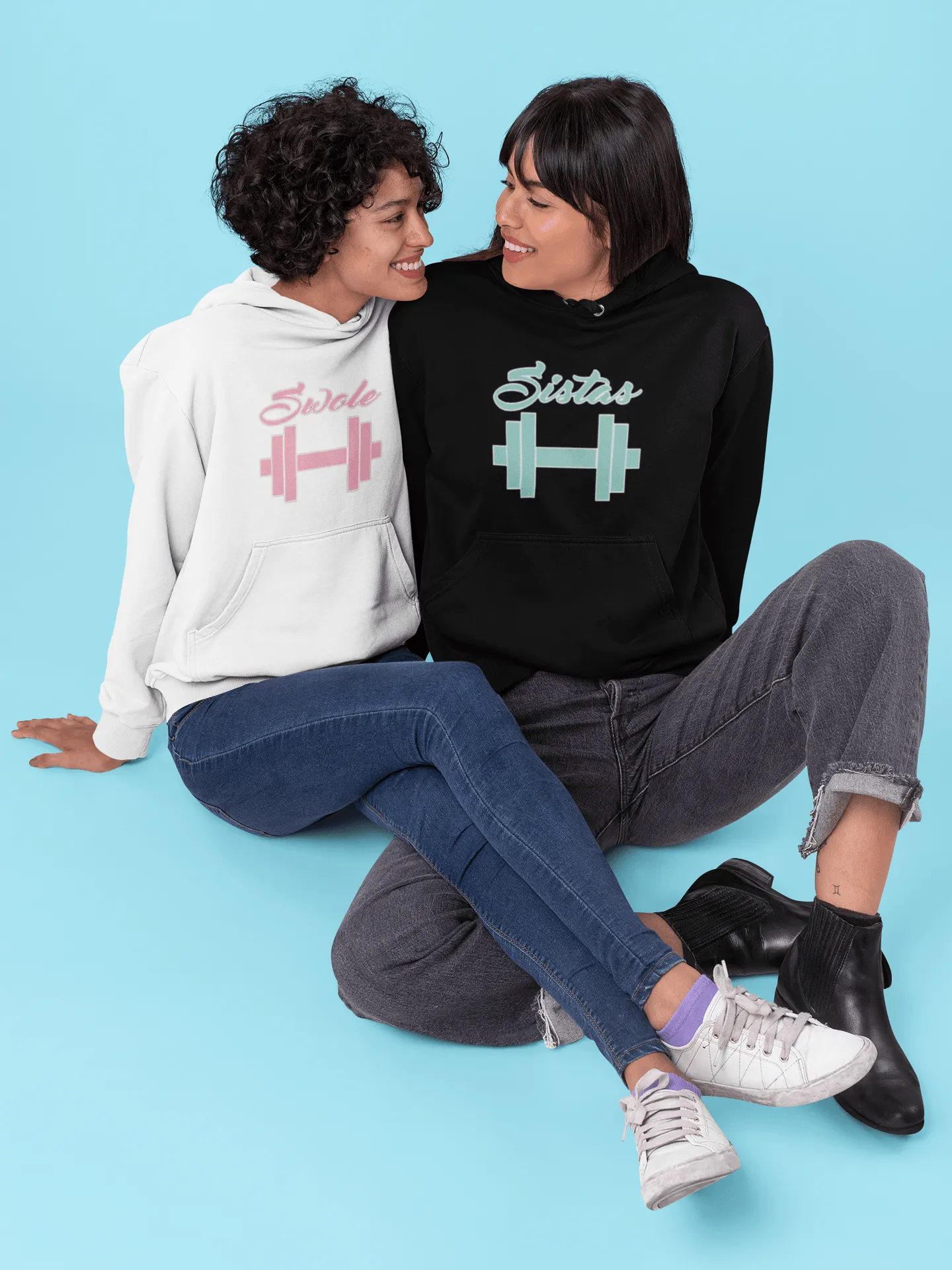 Training Buddies Hoodie Set Swole Sistas Ultra Soft Blended Cotton Unisec Pullovers