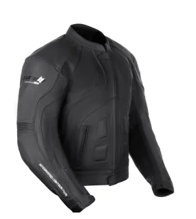 TRANSPORTER BLACK MOTORCYCLE LEATHER JACKET