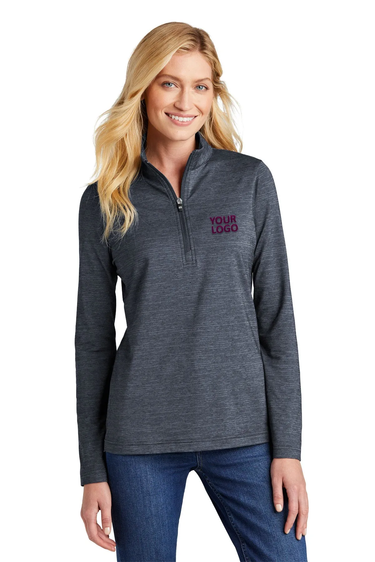 TravisMathew Ladies Crestview 1/4-Zip Vintage Indigo Heather