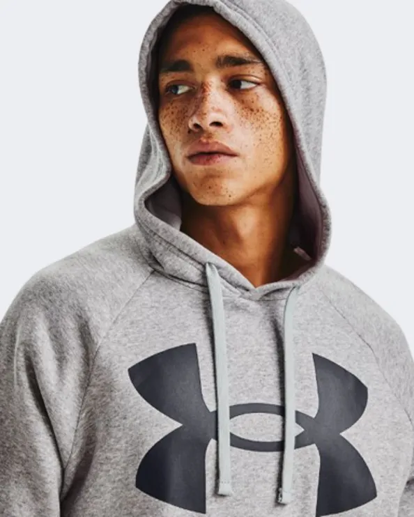 Under Armour Rival Fleece Big Logo Men Training Hoody Grey 1357093-011