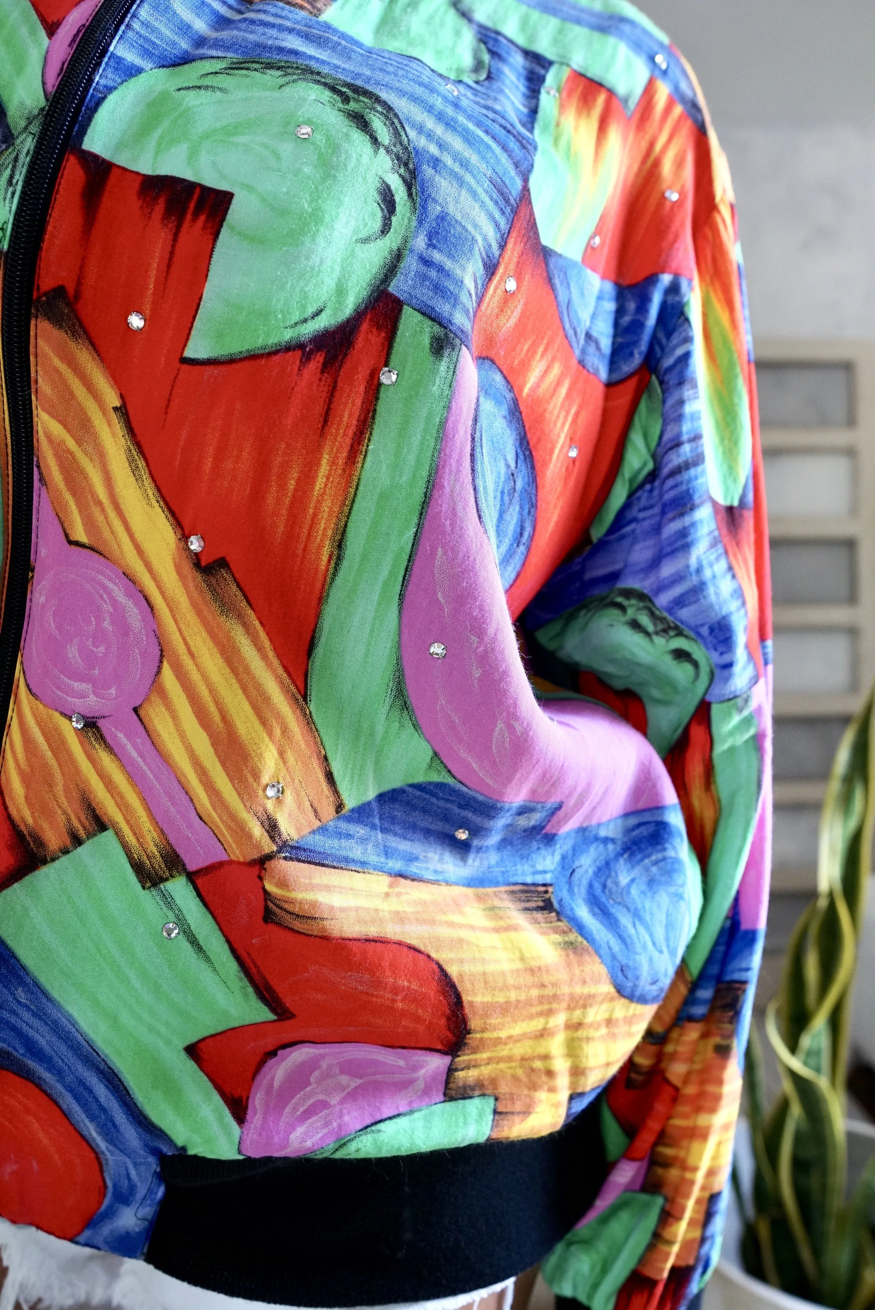 Vintage Bedazzled Rainbow Track Jacket