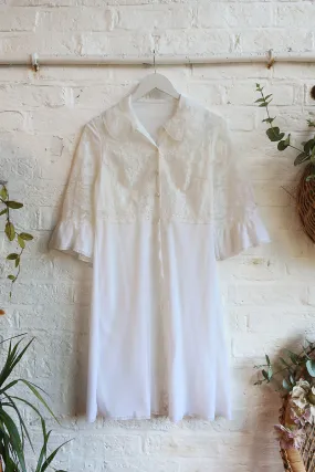 Vintage Midi Dress - Priscilla White Lace - Size XS