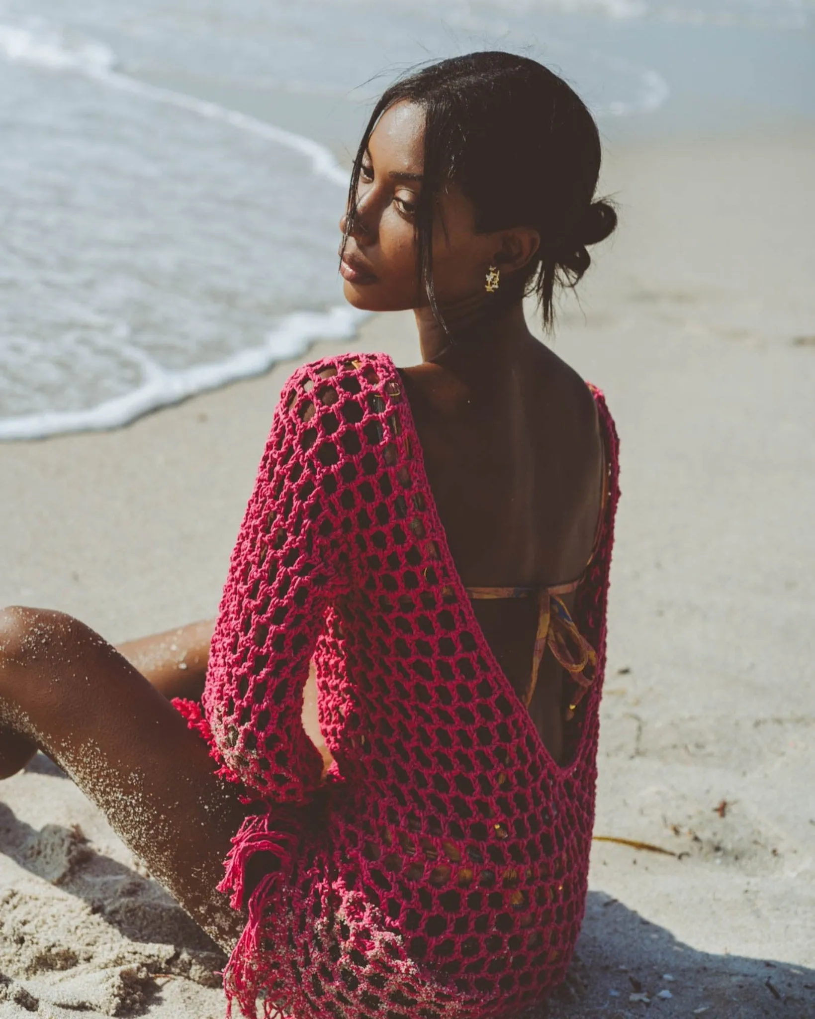 Violet Fuchsia Crochet Mini Dress