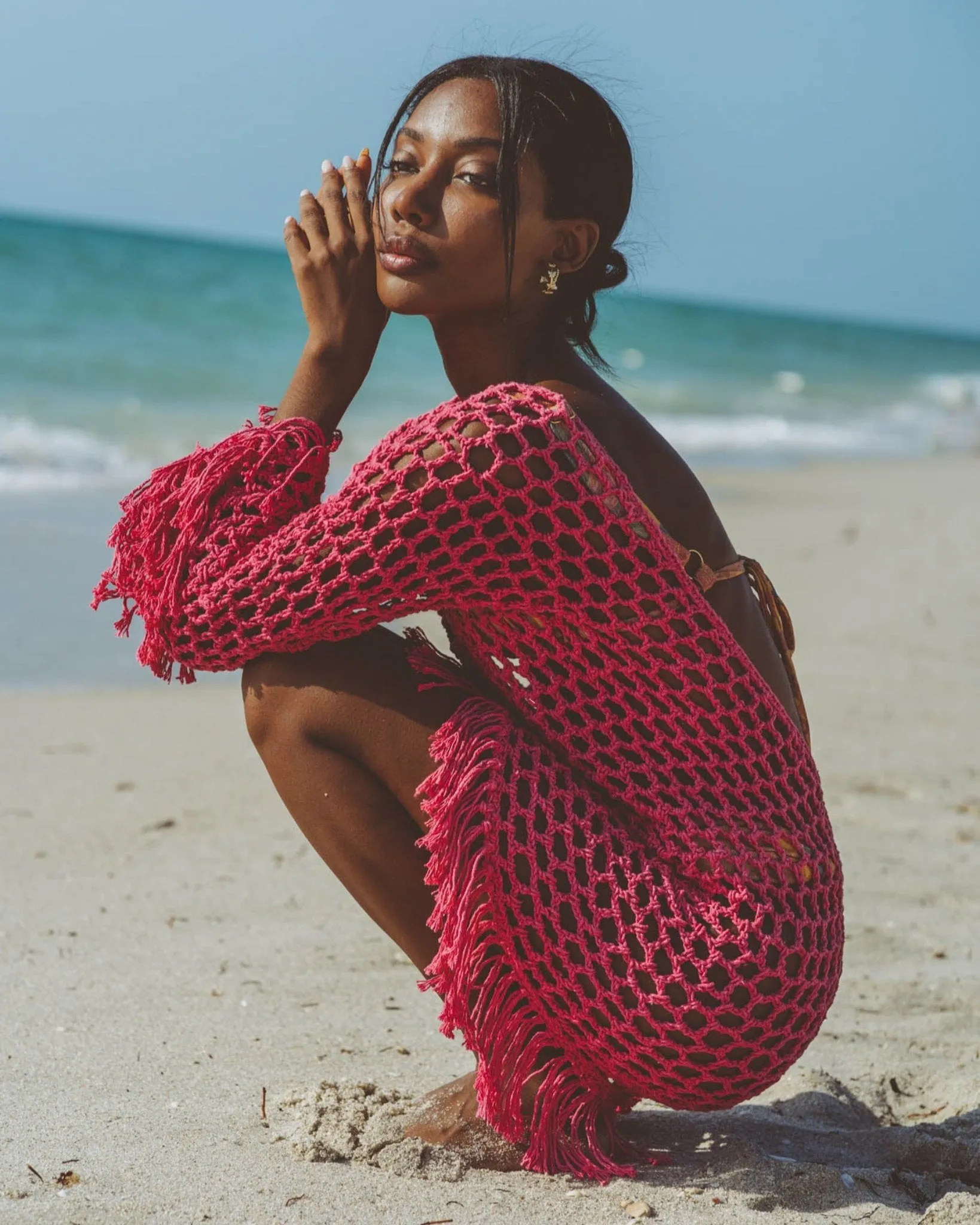 Violet Fuchsia Crochet Mini Dress