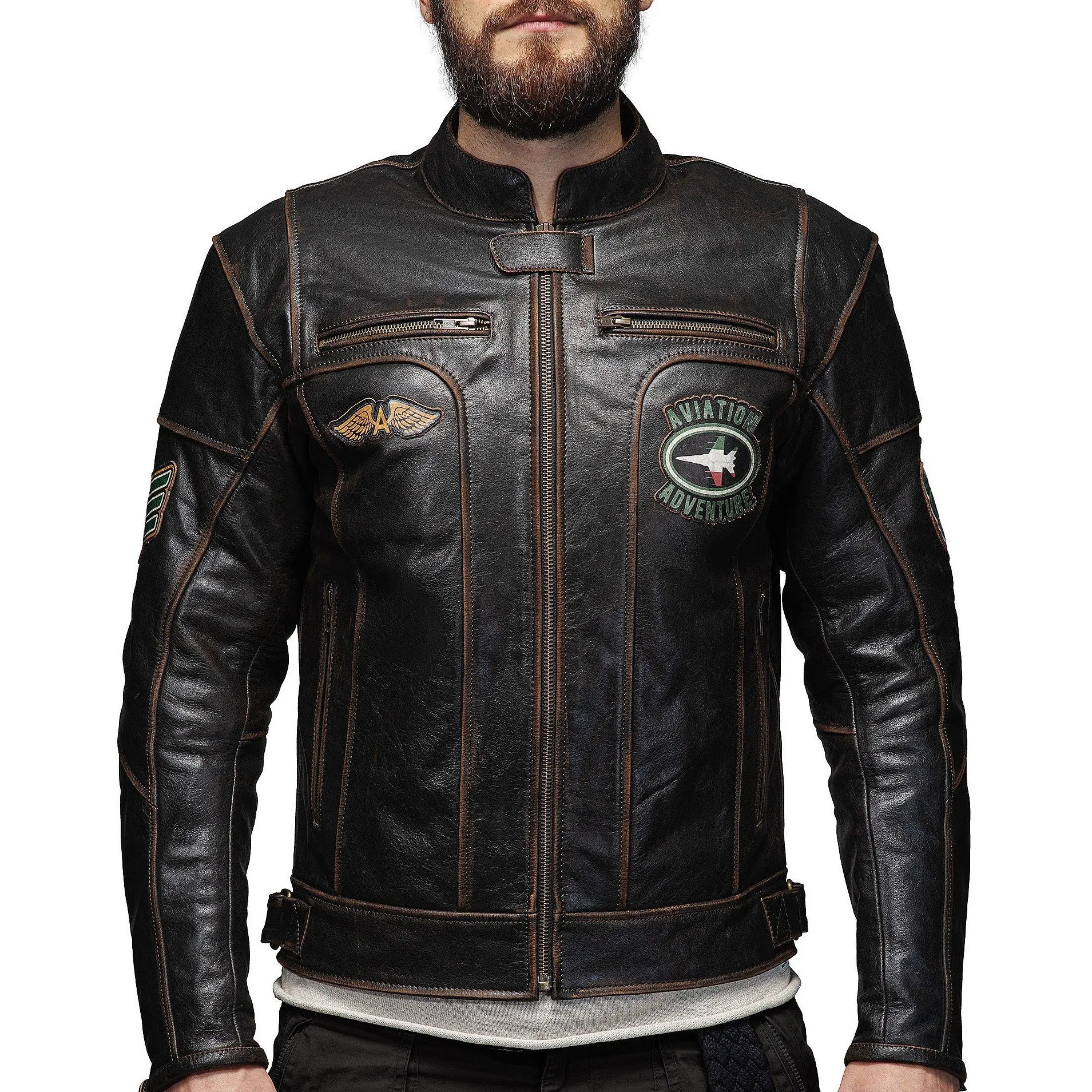 VIVI IL MOMENTO RETRO MOTORCYCLE LEATHER JACKET