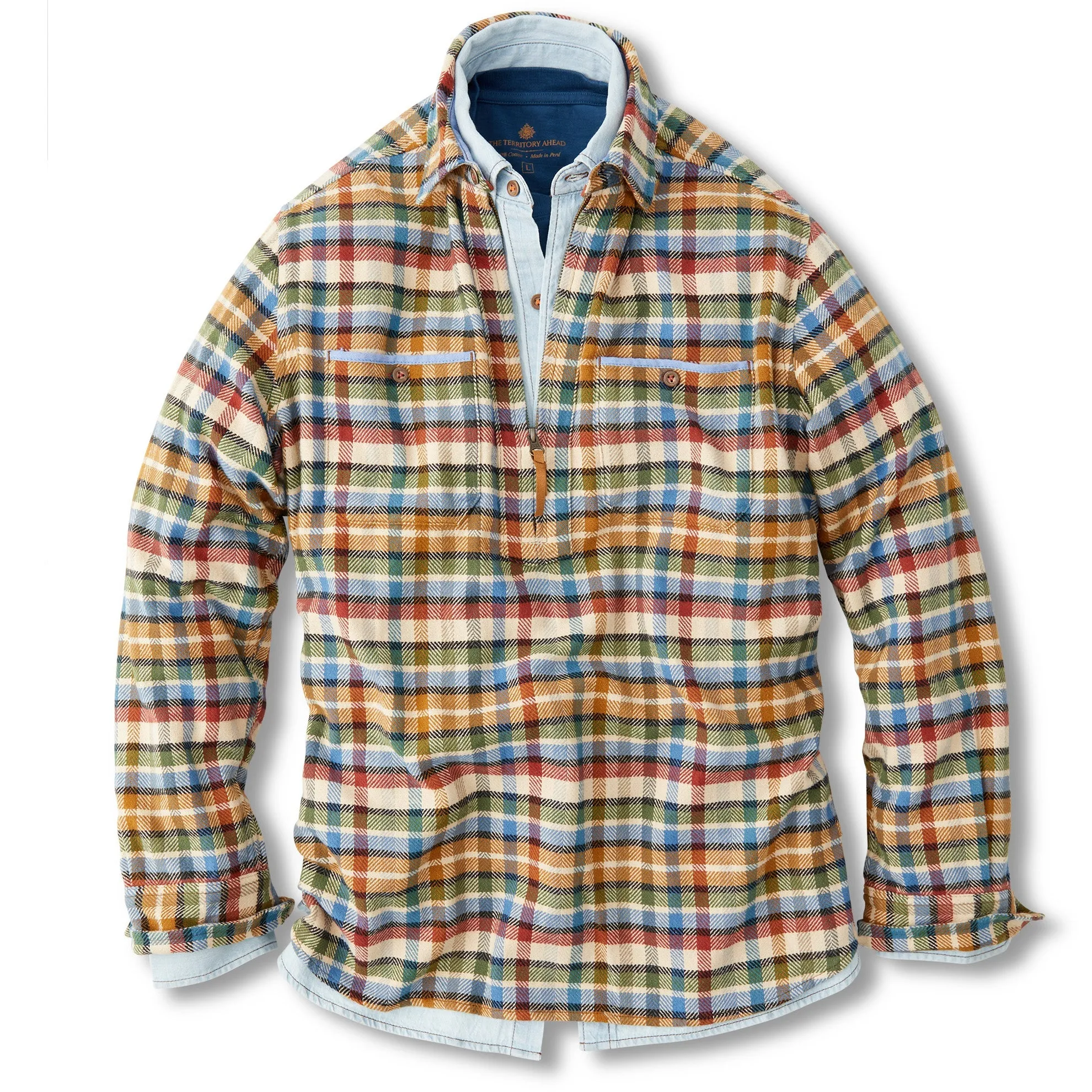 Voyageurs Check Zip Pullover - Tall