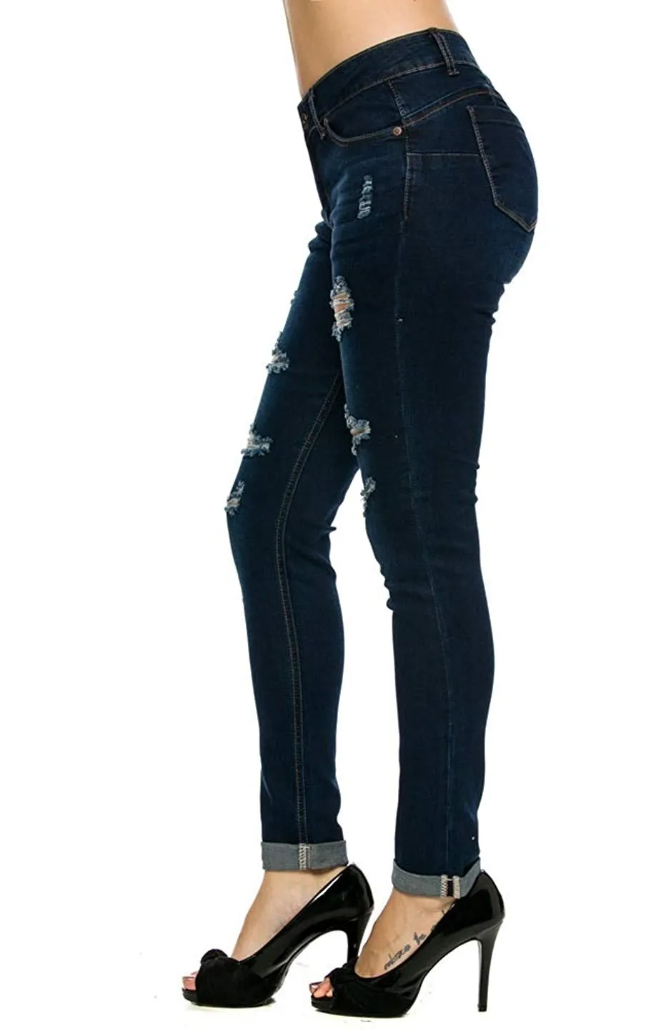 Wax Women's Push-Up 27" Skinny Jean w/ Destruction