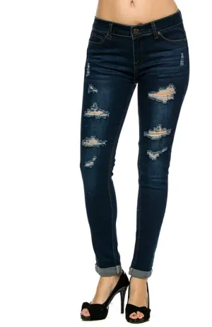 Wax Women's Push-Up 27" Skinny Jean w/ Destruction