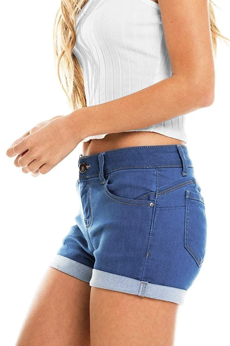 Wax Women's Push-Up Super Comfy 1 Button Shorts