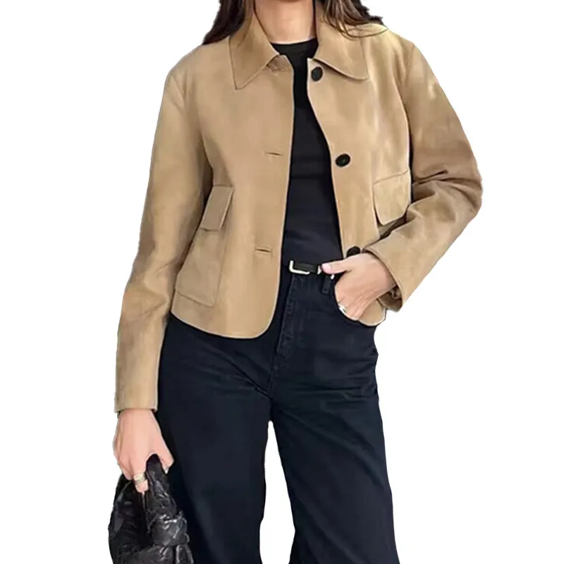 Wenkouban business casual outfits for women 2024 Autumn Coat Women's Elegant Retro Fashion Long Sleeve Lapel Coat Women