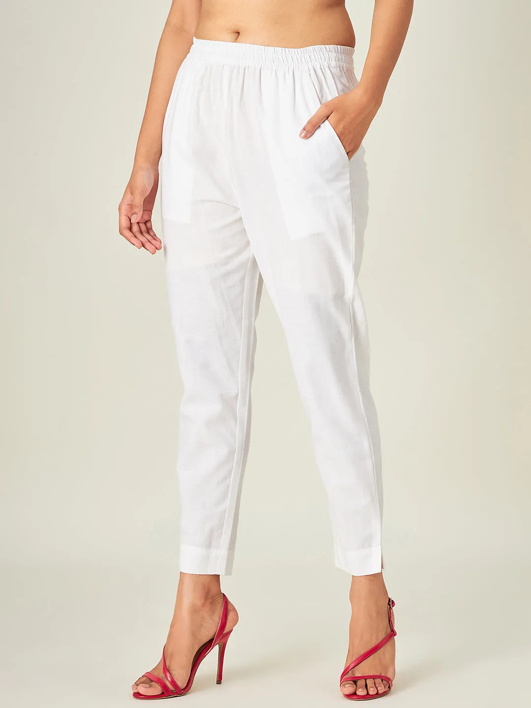 White Tapered Pants