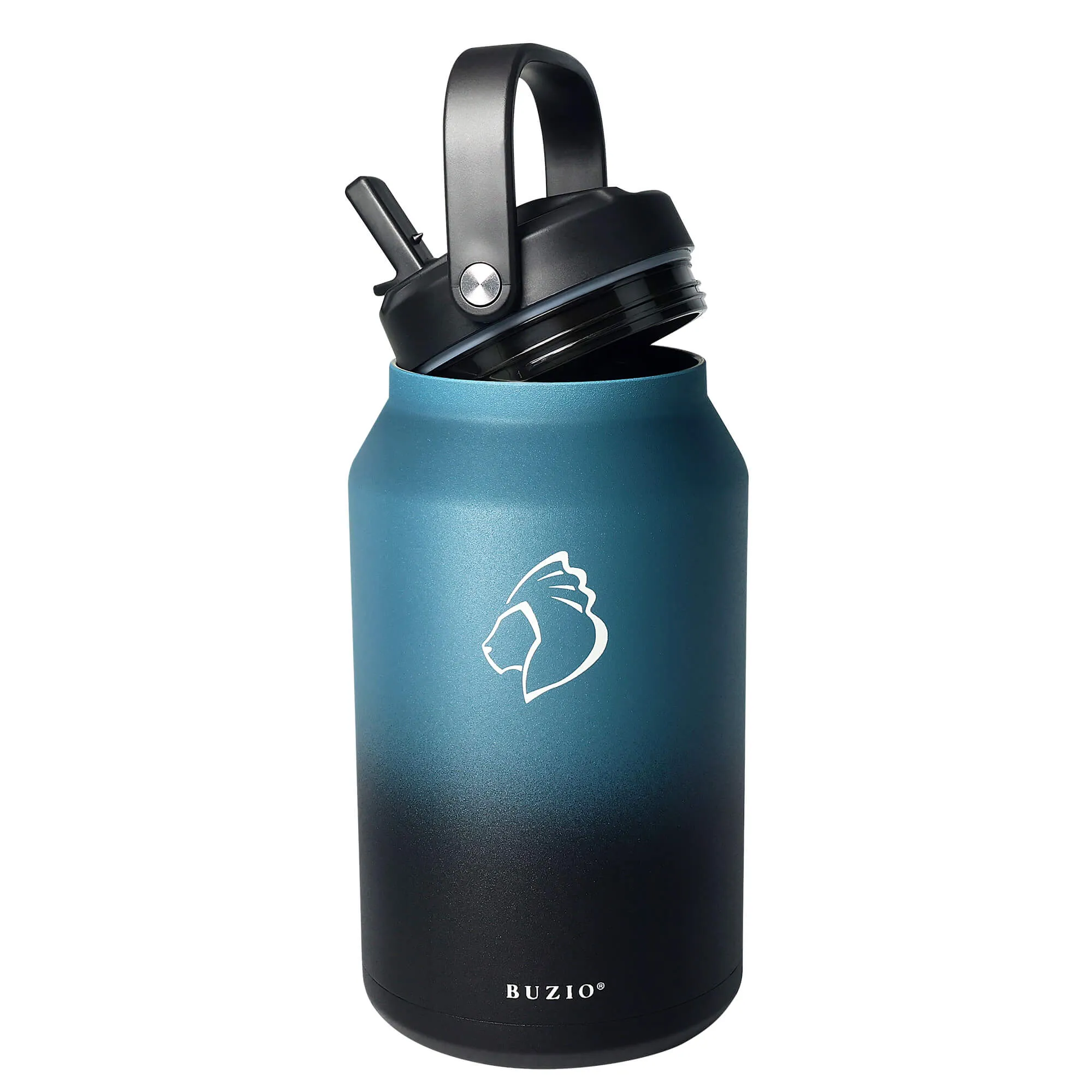 Wide Mouth Water Bottle with Straw Lid | 64oz | Indigo crush