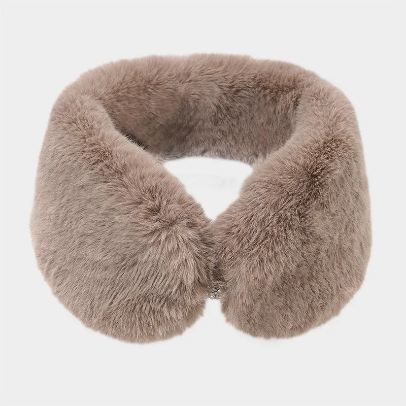 Winter imitation otter rabbit fur, magnetic buckle scarf, fashion all-match women