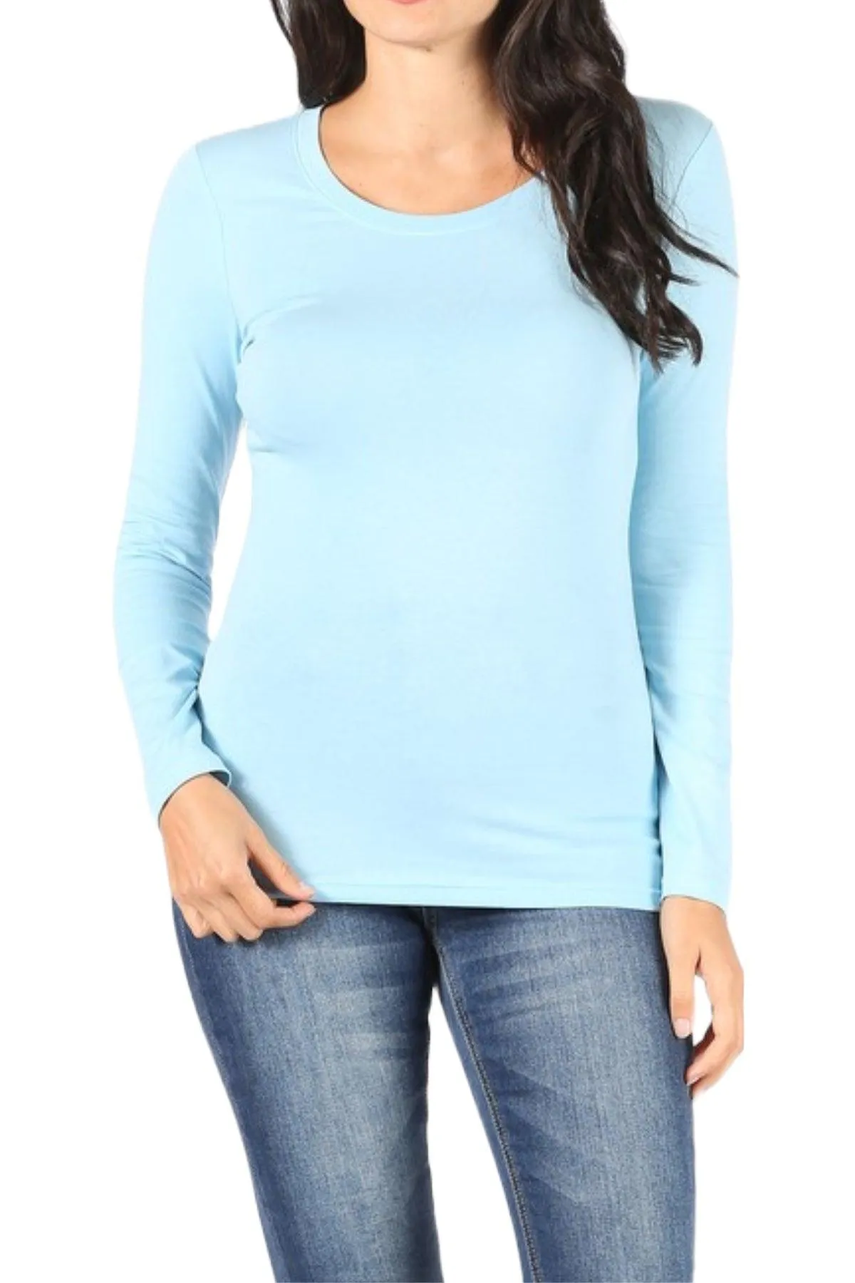 Women's Basic Long Sleeve Round Neck Tee