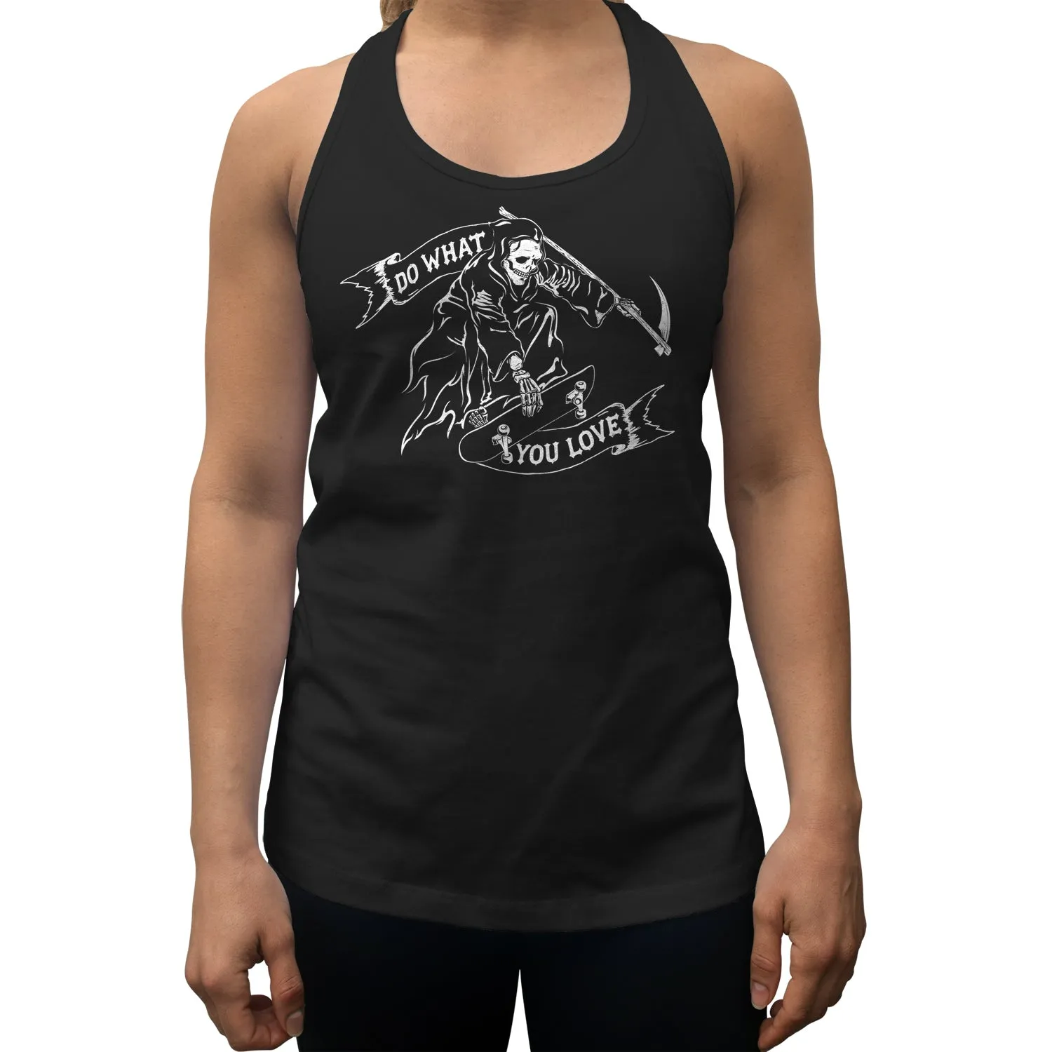 Women's Do What You Love Grim Reaper Racerback Tank Top