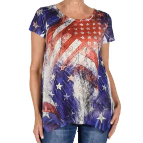 Women's Made in USA Americana Rhinestones T-Shirt