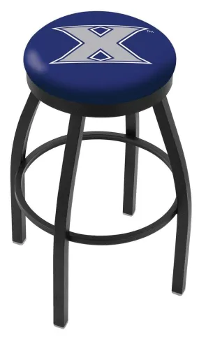 Xavier Musketeers HBS Black Swivel Bar Stool with Blue Cushion