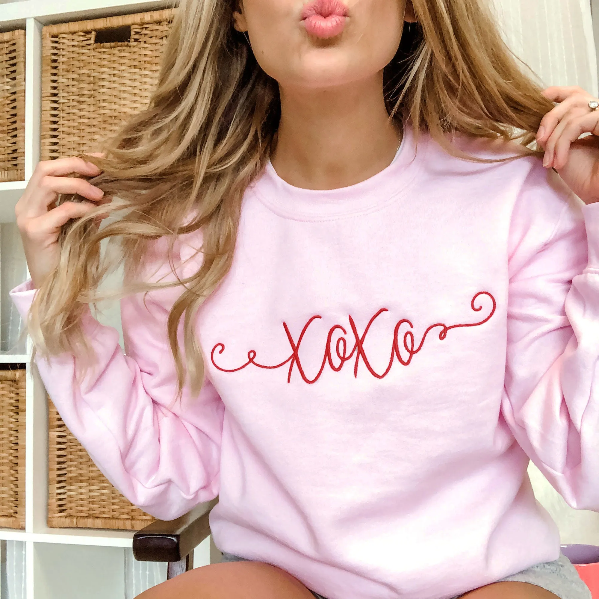 XOXO Melanie Script Crewneck Sweatshirt